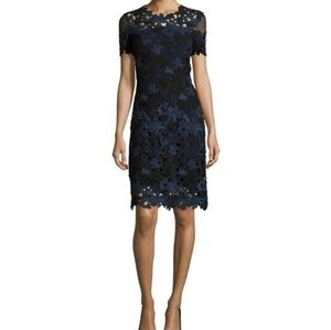 Elie Tahari Ophelia black navy Lace Dress- Sz 10 Like New